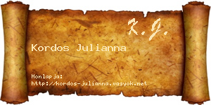 Kordos Julianna névjegykártya
